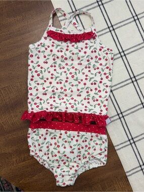 Sweet Honey Toddler Two Piece Swimsuit 4T Cherry Print